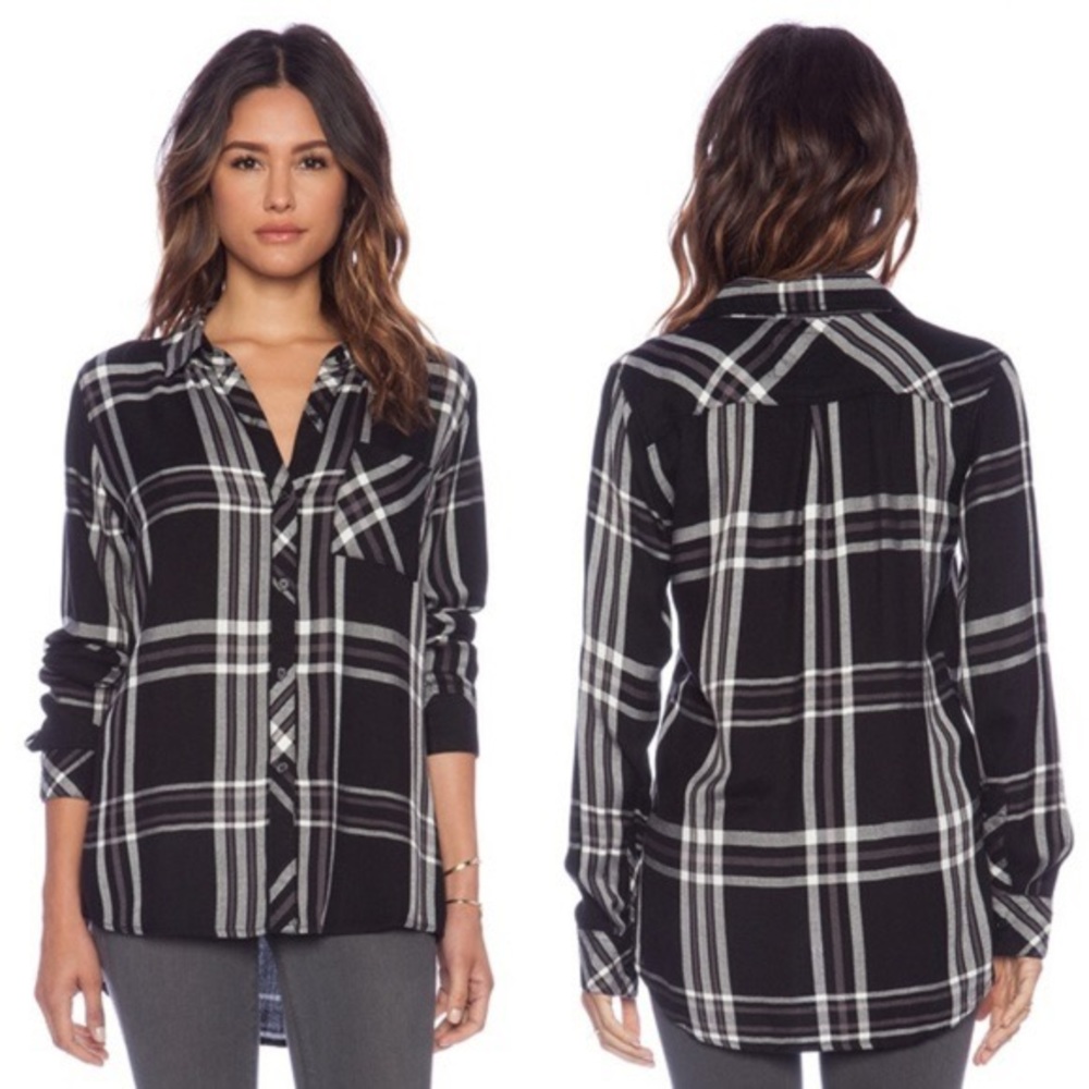 Rails Hunter shirt in Black/White/Gray size Medium